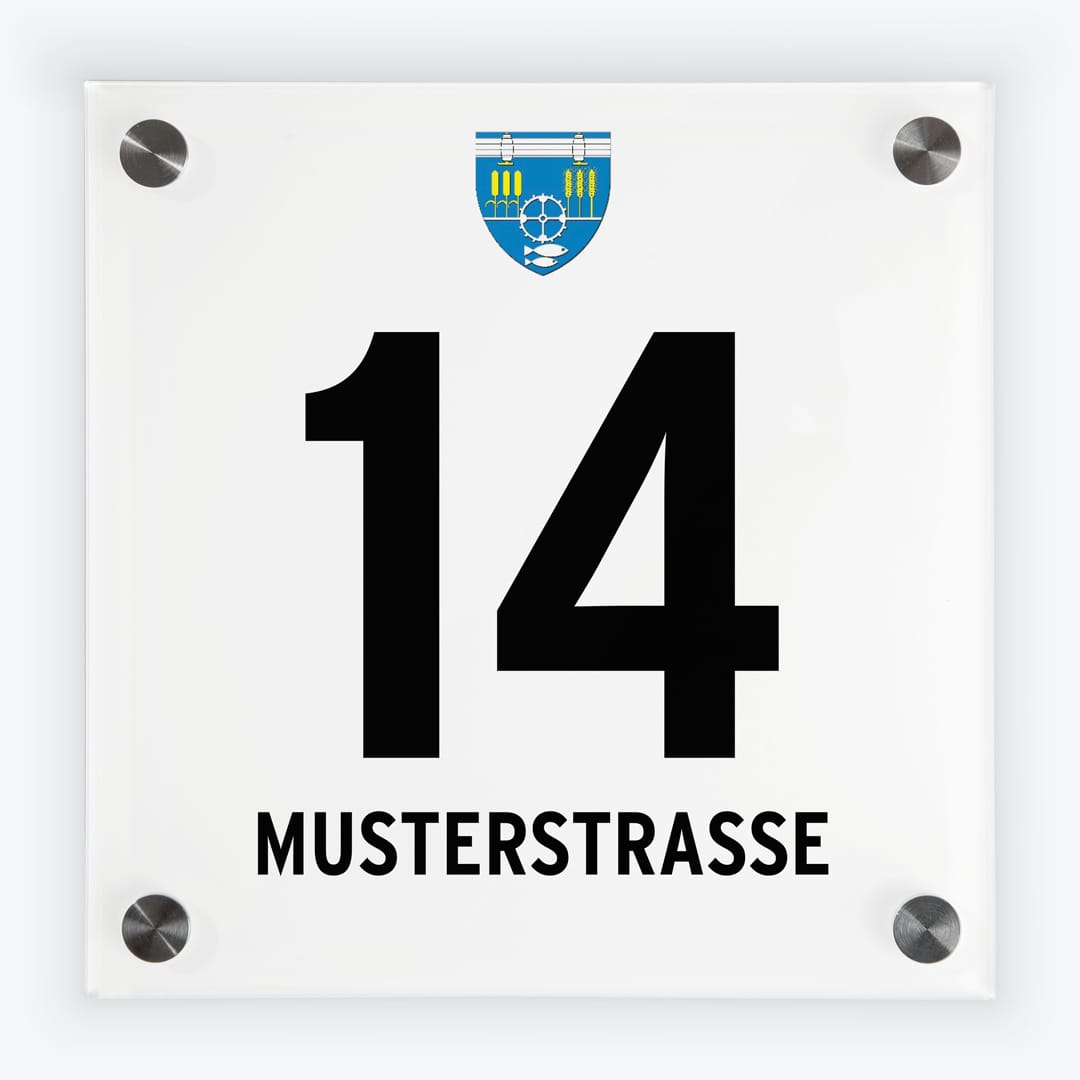Haustürschilder im Gemeindedesign von 2483 Ebreichsdorf