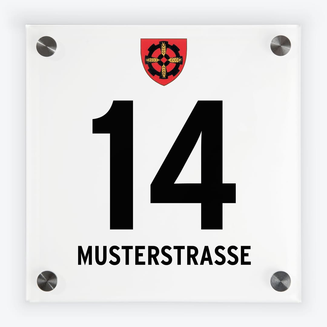 Haustürschilder im Gemeindedesign von 2492 Eggendorf