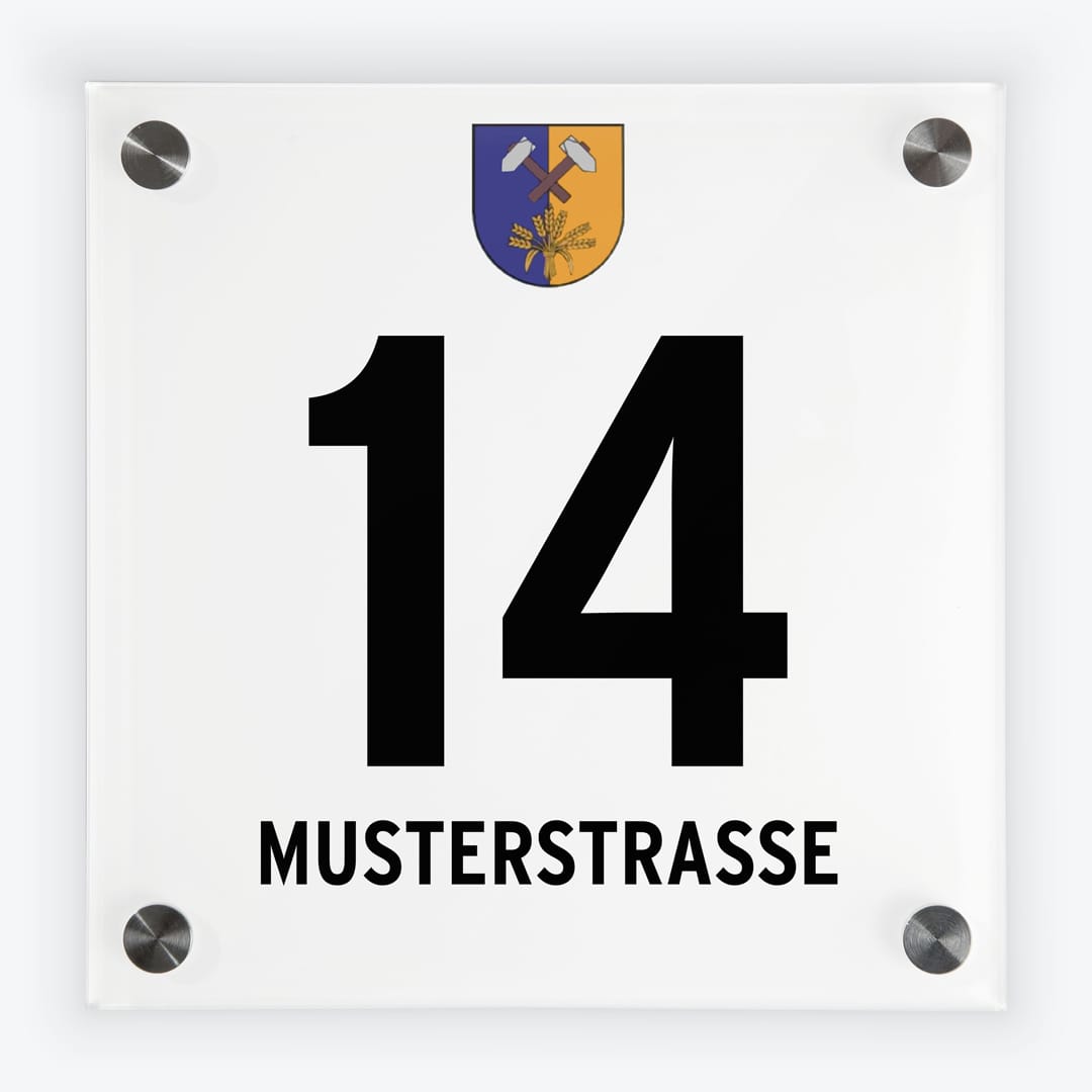 Haustürschilder im Gemeindedesign von 2630 Ternitz