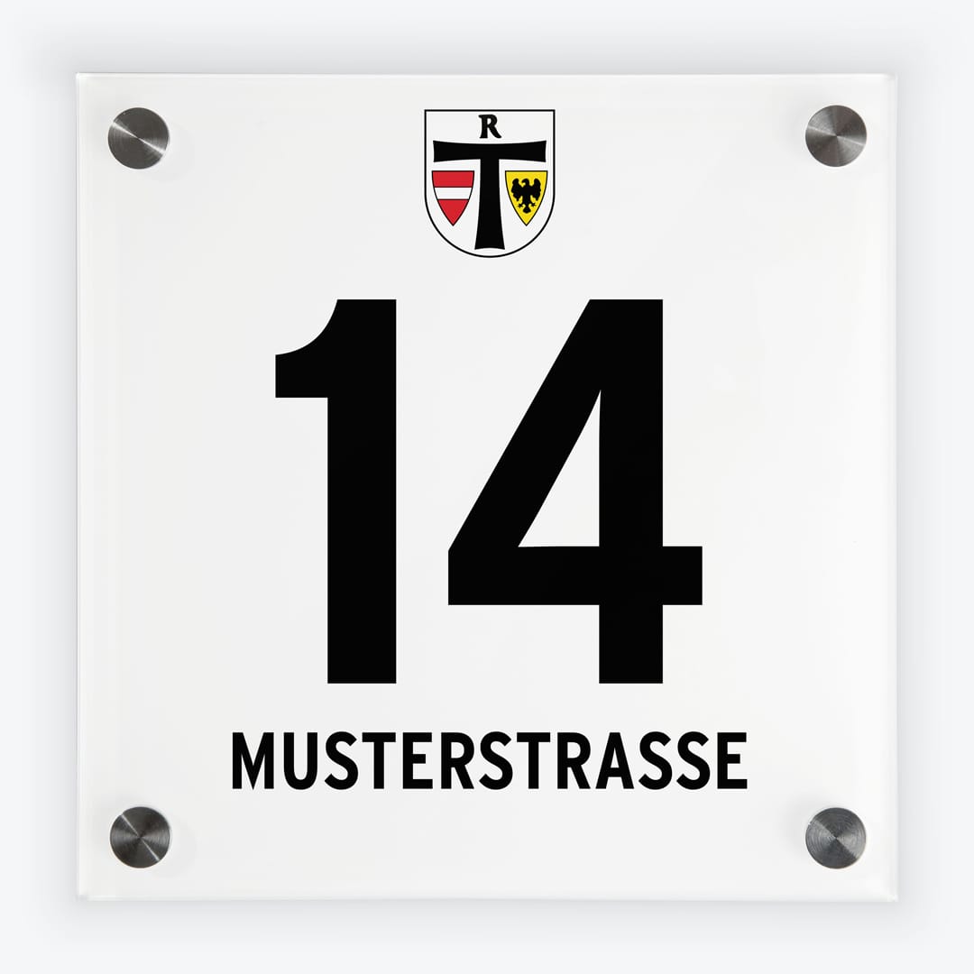 Haustürschilder im Gemeindedesign von 3430 Tulln an der Donau