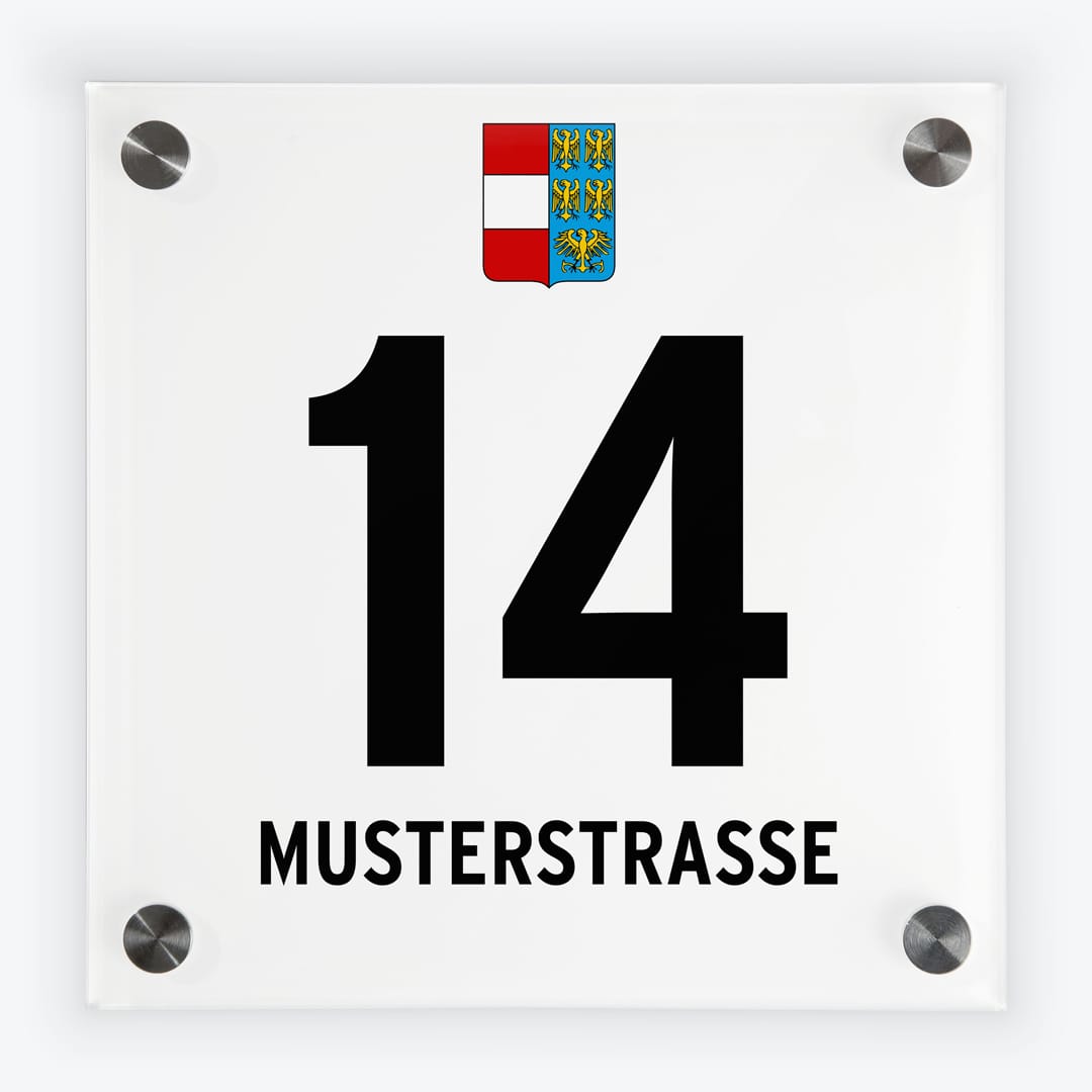 Haustürschilder im Gemeindedesign von 3910 Zwettl