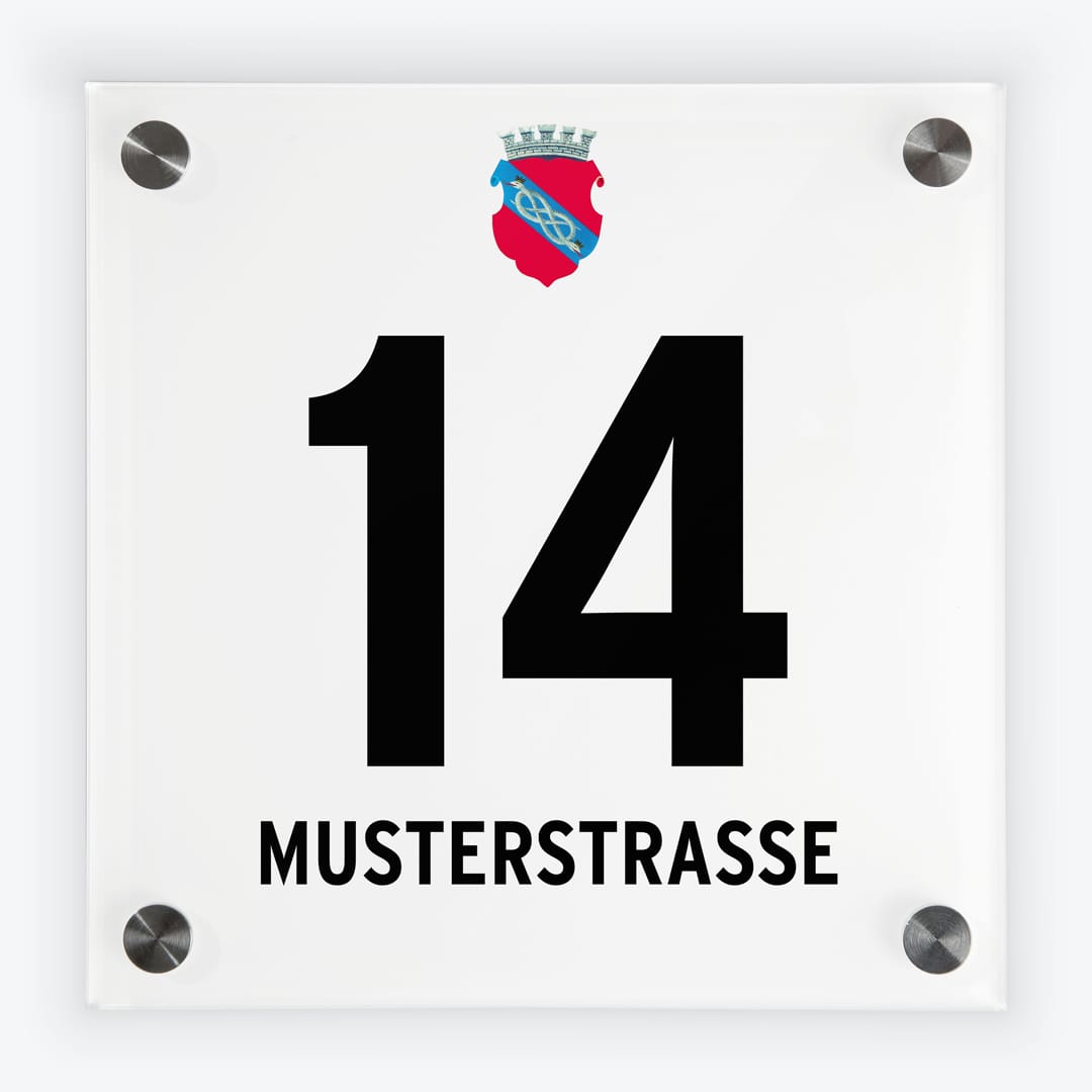 Haustürschilder im Gemeindedesign von 3943 Schrems