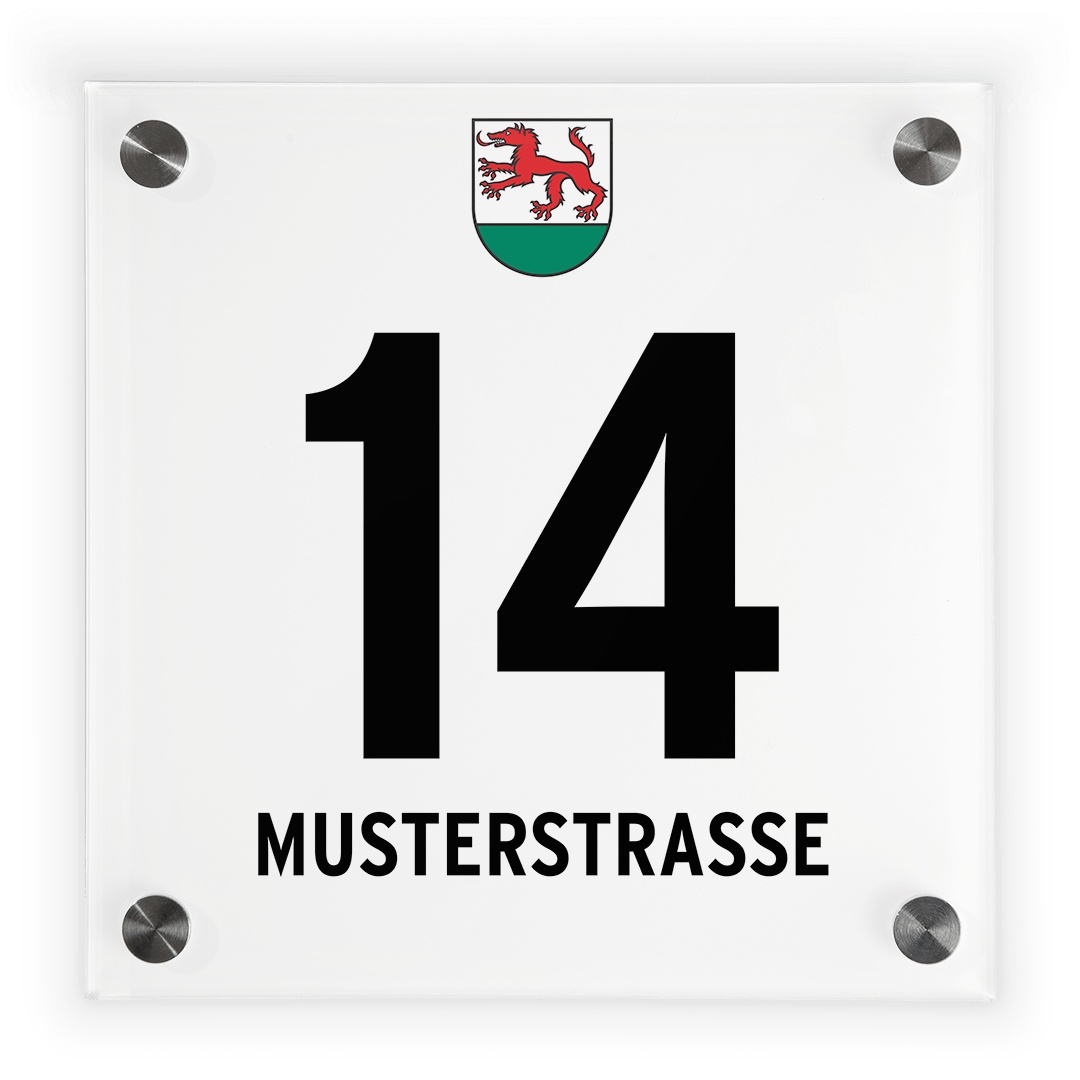Haustürschilder im Gemeindedesign von 4522 Sierning