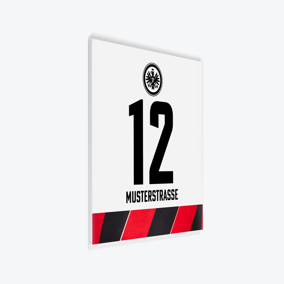 Türschild Eintracht Frankfurt - Banderole Heimtrikot 2023/2024 - SGE Wappen als PVC-Schild