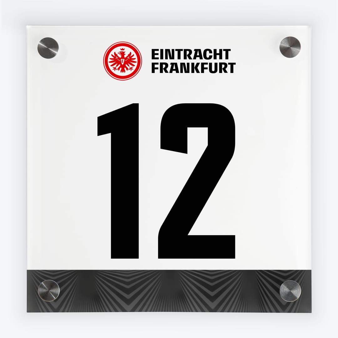 Türschild Eintracht Frankfurt - Banderole Auswärtstrikot 2022/2023 - SGE Wappen rot & Schriftzug