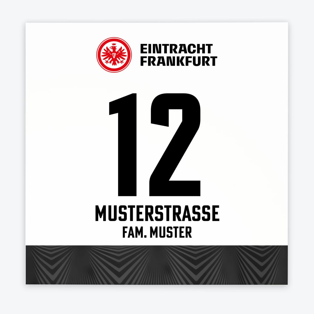 Türschild Eintracht Frankfurt - Banderole Auswärtstrikot 2022/2023 - SGE Wappen rot & Schriftzug