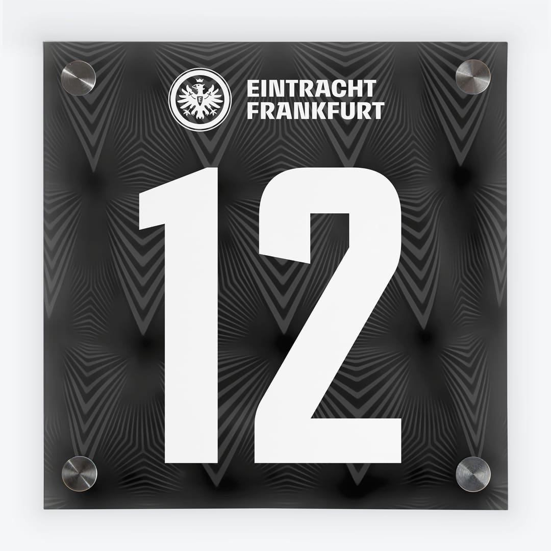 Türschild Eintracht Frankfurt - Auswärtstrikot-Design 2022/2023 - SGE Wappen & Schriftzug