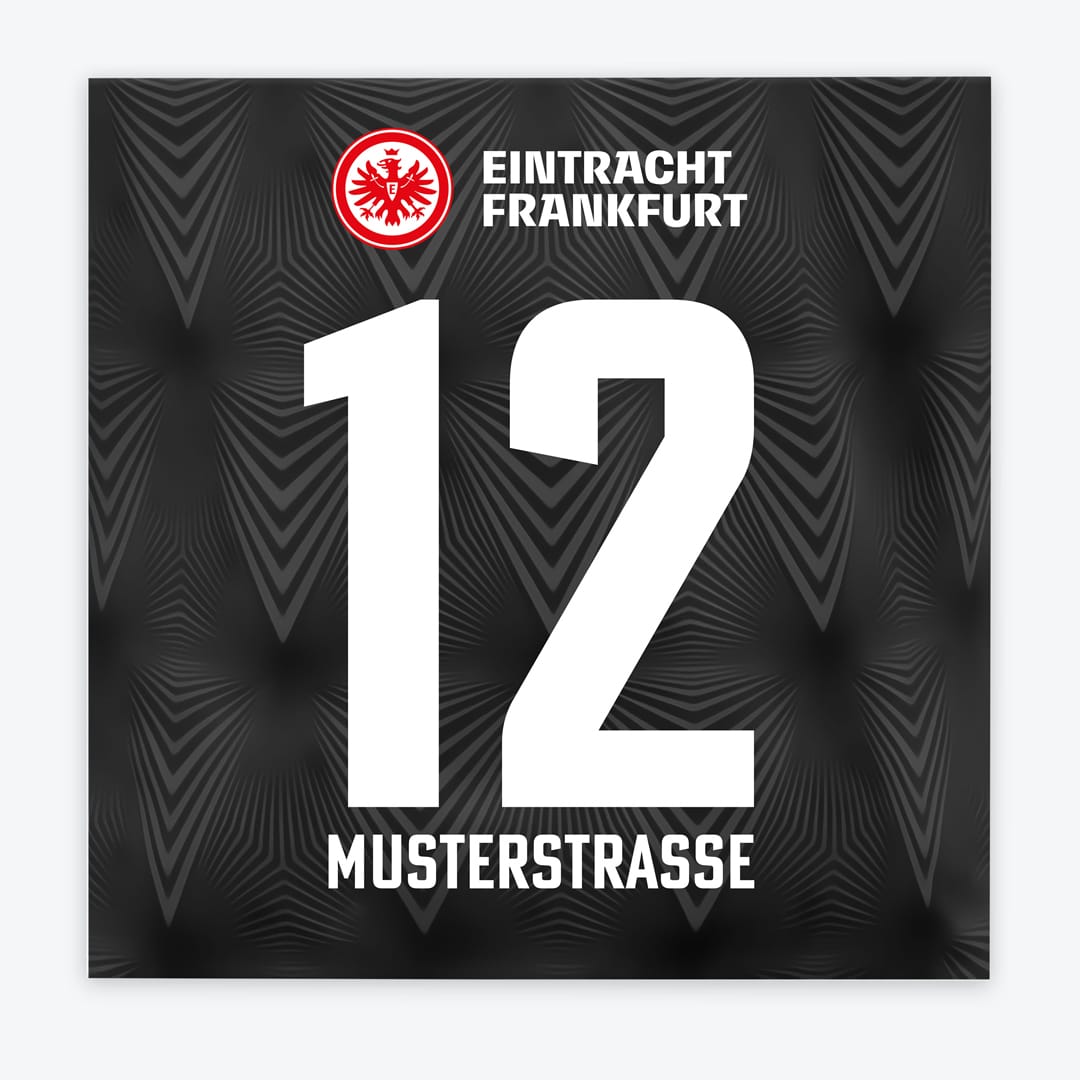 Türschild Eintracht Frankfurt - Auswärtstrikot-Design 2022/2023 - SGE Wappen rot & Schriftzug